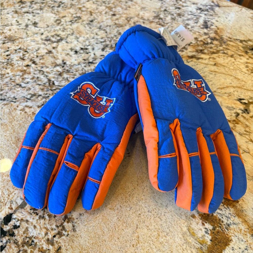 NWT SU Syracuse Orange 3M Winter Ski Gloves Tailgate Game Unisex S\M Licensed